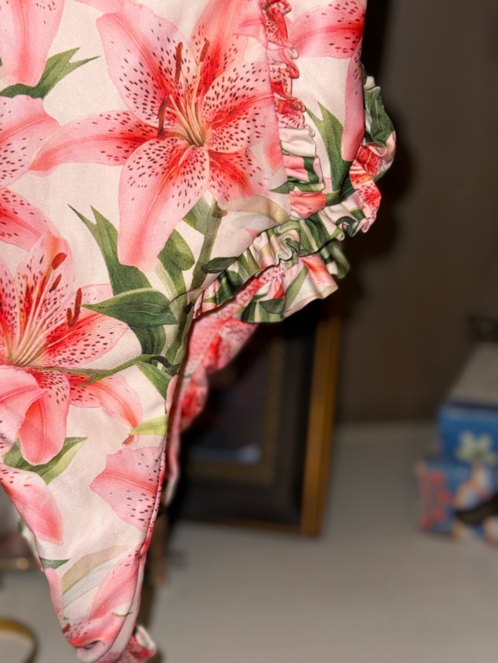 PEIXOTO Anthropologie floral one piece swimsuit Medium M ruby - Picture 6 of 7